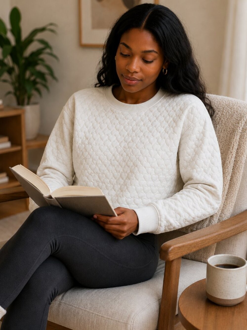 Quilted Heart Crewneck Sweatshirt
